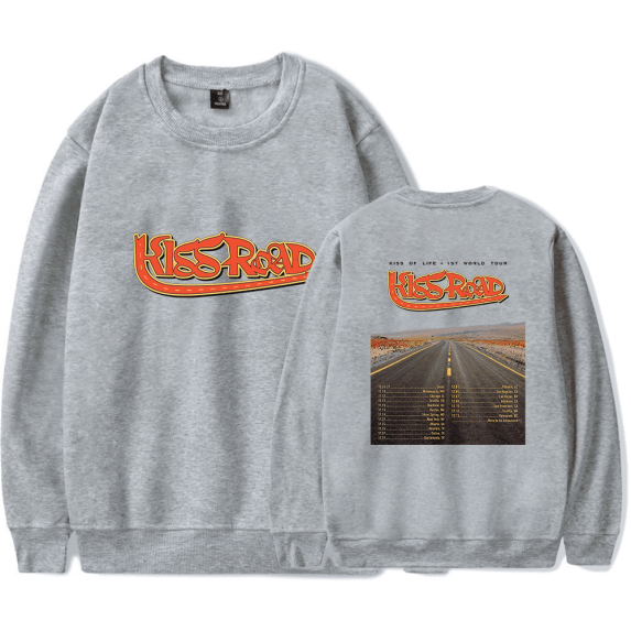 Kiss Of Life Merch Kiss Road 1st World Tour Crewneck Kpop Music Men Women Long Sleeve Hoodie Streetwear Pullover Top