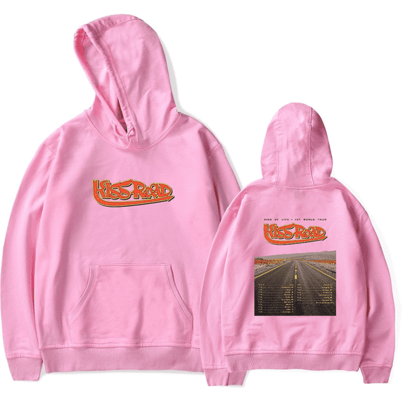 Kiss Of Life Merch Kiss Road 1st World Tour Hoodies Kpop Music Hooded Men Women Long Sleeve Sweatshirt Streetwear Pullover Top