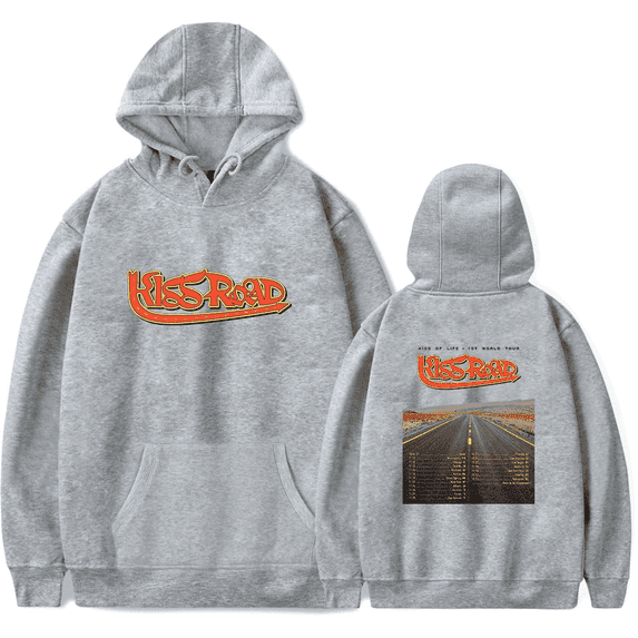 Kiss Of Life Merch Kiss Road 1st World Tour Hoodies Kpop Music Hooded Men Women Long Sleeve Sweatshirt Streetwear Pullover Top