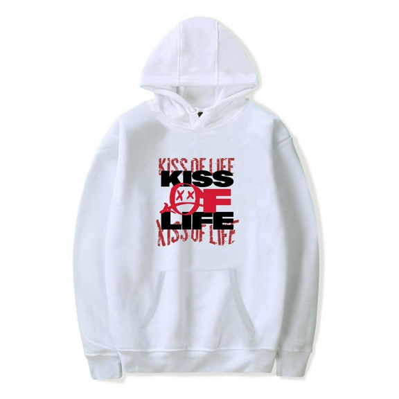 Kiss Of Life Merch Team Logo Hoodies Kpop Muisc Hooded Men Women Long Sleeve Sweatshirt Streetwear Pullover Top