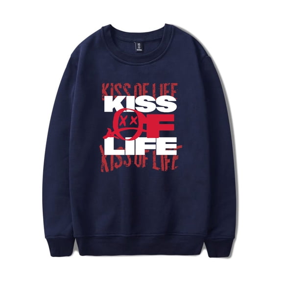 Kiss Of Life Merch Team Logo Sweatshirt Crewneck Kpop Muisc Men Women Long Sleeve Hoodie Streetwear Pullover Top