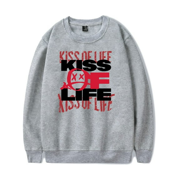 Kiss Of Life Merch Team Logo Sweatshirt Crewneck Kpop Muisc Men Women Long Sleeve Hoodie Streetwear Pullover Top