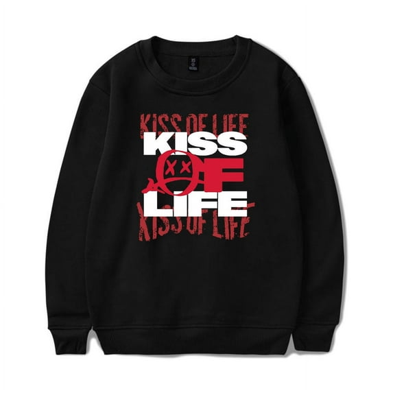Kiss Of Life Merch Team Logo Sweatshirt Crewneck Kpop Muisc Men Women Long Sleeve Hoodie Streetwear Pullover Top