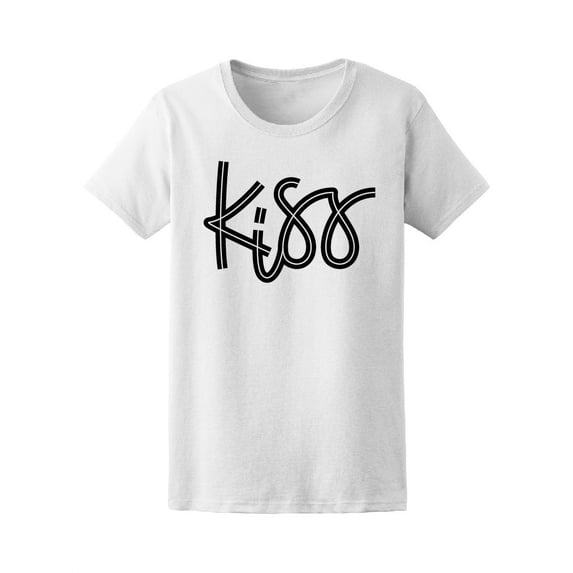 Kiss Only Word Handwritten Tee Women's -Image by Shutterstock