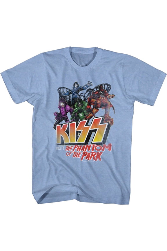 Kiss Park Phantom Light Blue Heather Adult T-Shirt