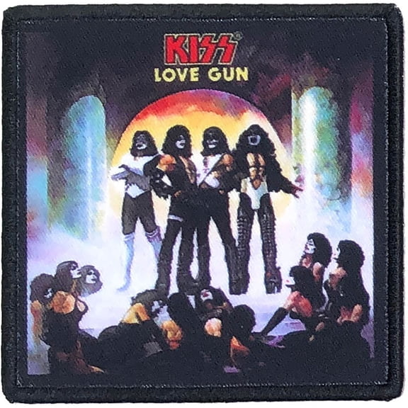 Kiss Patch Love Gun Album Cover Band Logo new Official Black Printed Iron On
