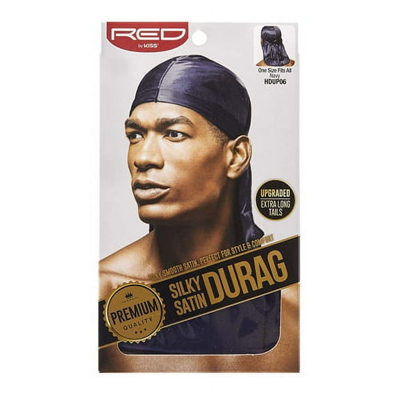 Kiss Red Durag Silky Satin Navy Extra Long Tails, 1 pack, 3 Pack