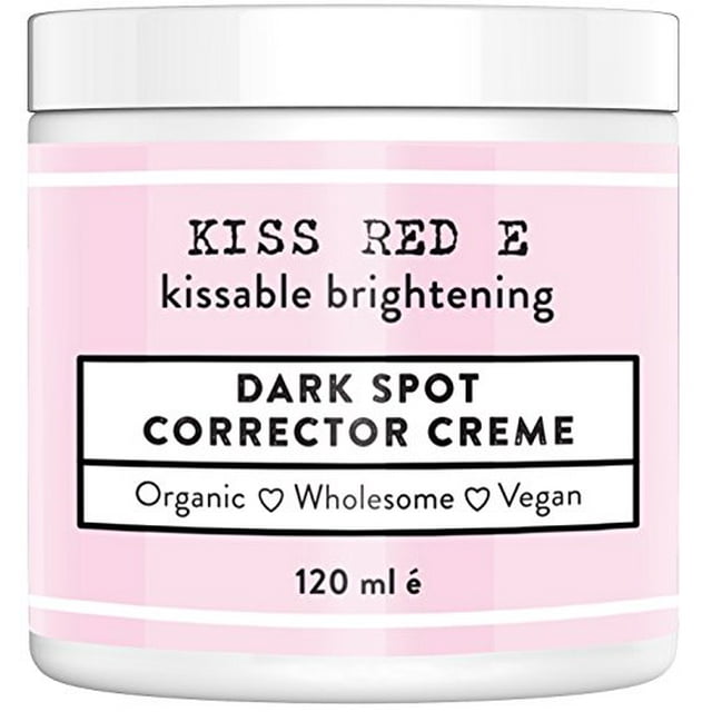 Kiss Red E Dark Spot Corrector Best Dark Skin Age Spot Remover Cream for Face, Hands, Body 4 Oz. Made in USA