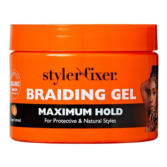 Kiss Red Styler Fixer Braiding Gel Maximum Hold 6 Ounce Jar (177ml) (Pack of 2)
