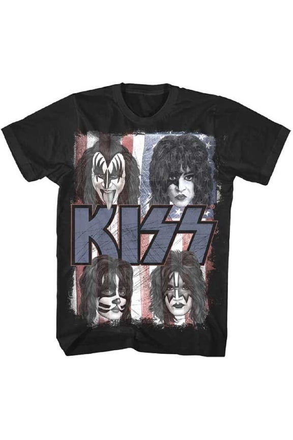 Red White and Blue Faces Adult T-Shirt