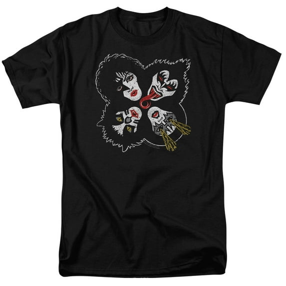 Kiss Rock And Roll HeadS/S S Adult 18/1 T-Shirt Black