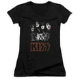 thumbnail image 1 of Kiss Rock The House Junior Women's T-Shirt V-Neck Black, 1 of 2
