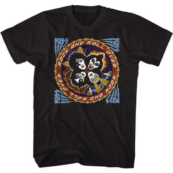 Kiss Rockandrollover Black Adult T-Shirt 5Xl