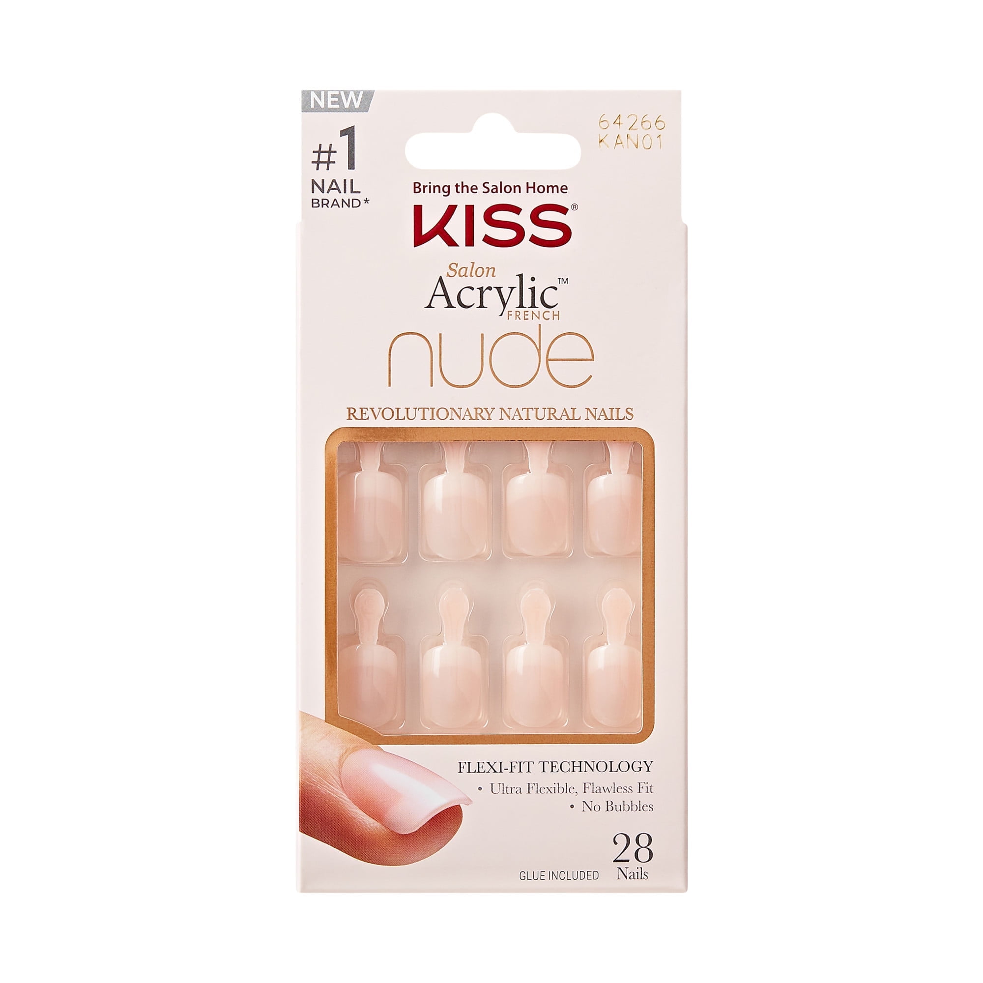 Kiss Salon Acrylic Nude French Nails 28 Count (Breathtaking) (6 Pack)