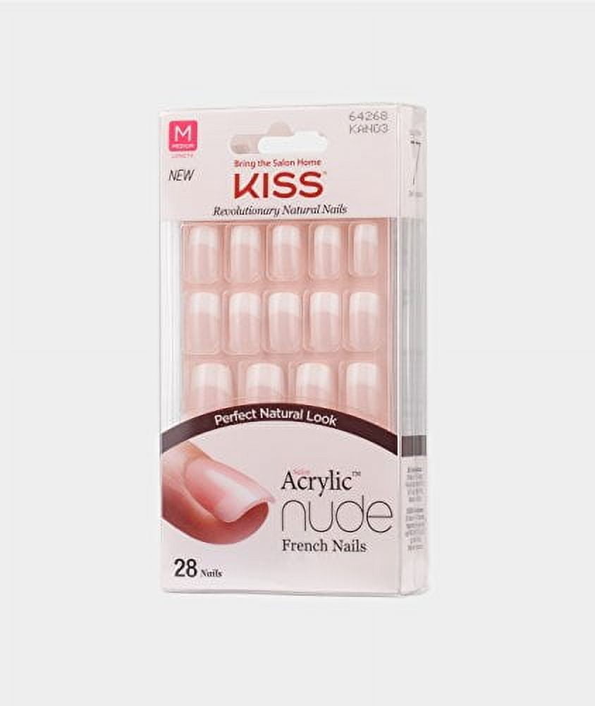 Kiss Salon Acrylic Nude French Nails 28 Count (Cashmere) (3 Pack)