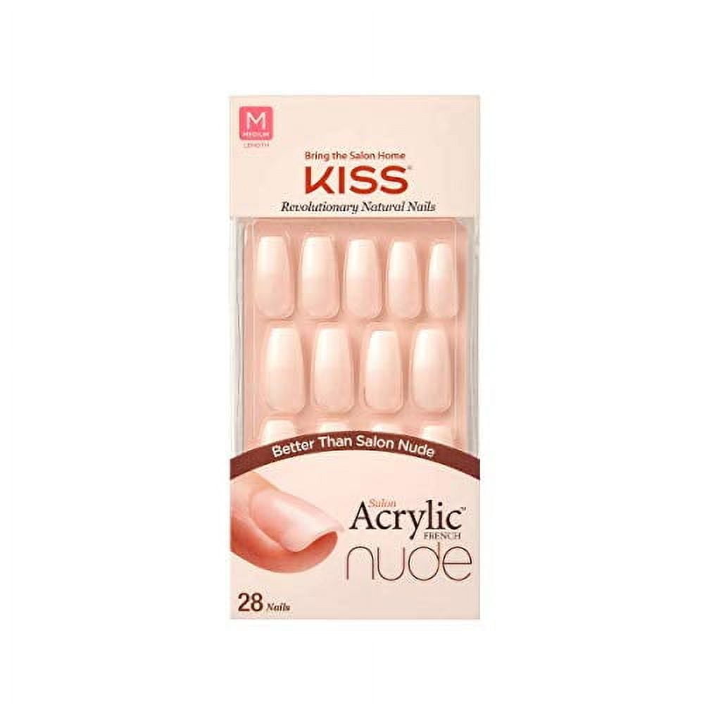 Kiss Salon Acrylic Nude French Nails, 28 Ea, 3 Pack