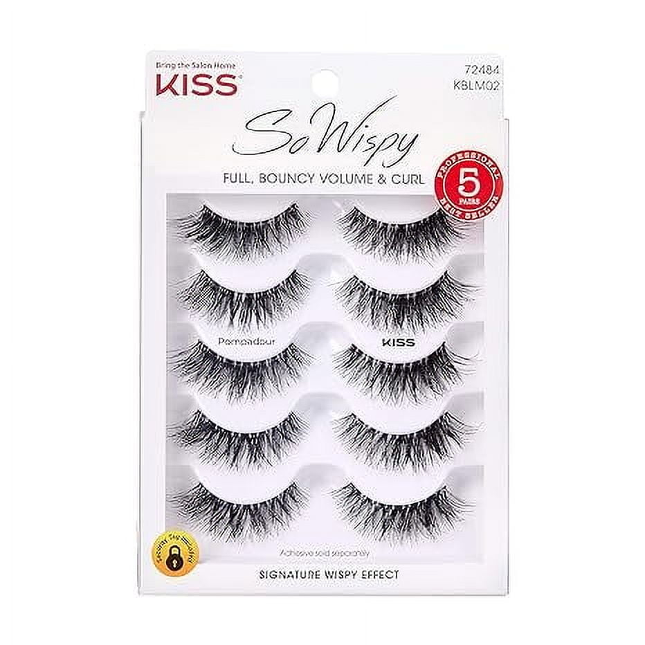KISS So Wispy Wimpern 02 – Voluminöse, Wispy Style Fake Lashes Mit Aloe-Kleber