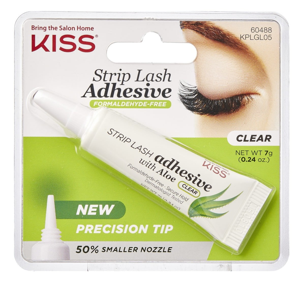 Kiss Strip Lash Adhesive With Aloe Tube (Clear) (Pack of 3)