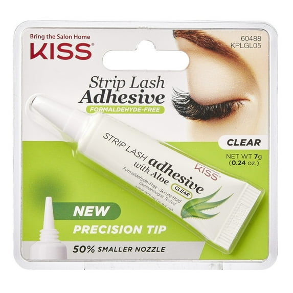 Kiss Strip Lash Adhesive With Aloe Tube (Clear) (Pack of 3)