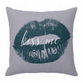 thumbnail image 1 of Kiss Me Text Lipprint Throw Pillow Cover Purple Blue Retro Abstract Cotton Linen Cushion Cover Throw Pillow Case with Invisible Zipper for Couch Sofa Bed Chair Car 16x16 Inch, 1 of 14