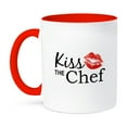thumbnail image 1 of 3dRose, Kiss the Chef - red flirty lipstick mark kisses with stylish black text - for cooks and cooking fans, 11oz Two-Tone Red Mug, 1 of 7