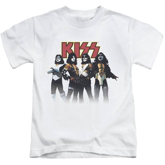 Juvenile: KISS - Throwback Pose Apparel Kids T-Shirt - White