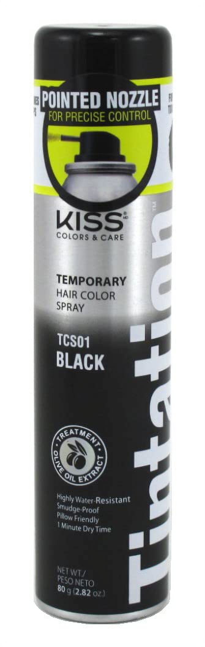 Kiss Tintation Temporary Color Spray Black, 2.82 Oz, 2 Pack