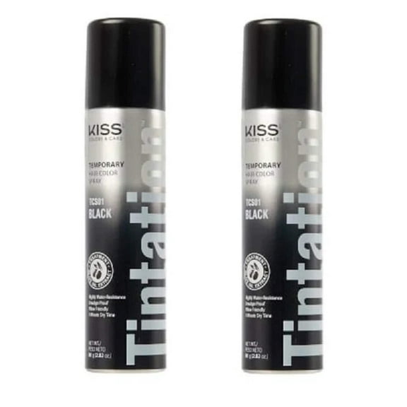 Kiss Tintation Temporary Color Spray Black, 2.82 Oz, 2 Pack