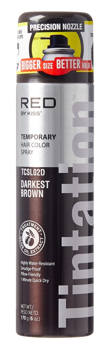Kiss Tintation Temporary Color Spray Darkest Brown 6oz (Pack of 3