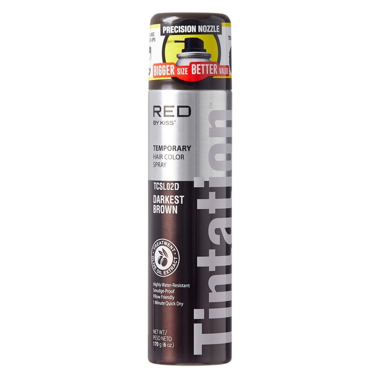 Kiss Tintation Temporary Color Spray Darkest Brown 6oz (Pack of 3