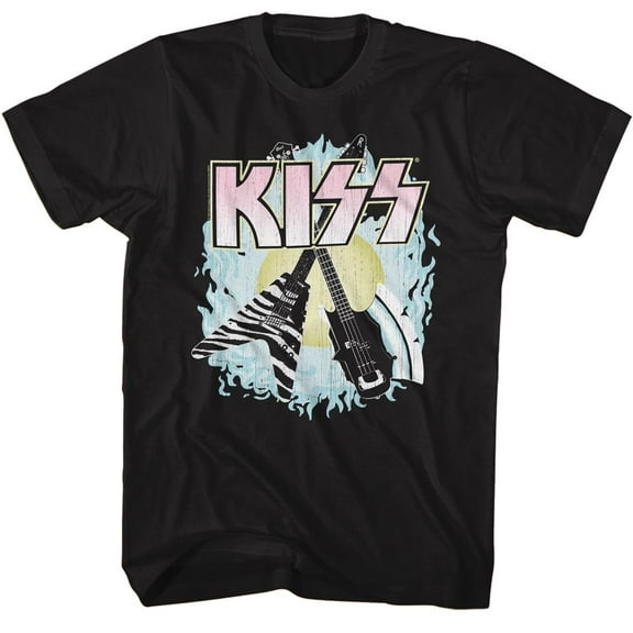 Kiss Two Guitars Black T-Shirt