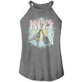 thumbnail image 1 of Kiss Two Guitars Gray Frost Women's Sleeveless Rocker Tank Top T-Shirt, 1 of 2