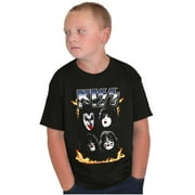 Kiss Vintage Glam Rock Band Fire Crewneck T Shirts Boy Girl Teen Brisco Brands