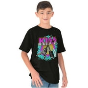 Kiss Vintage Glam Rock Band Guitars Crewneck T Shirts Boy Girl Teen Brisco Brands