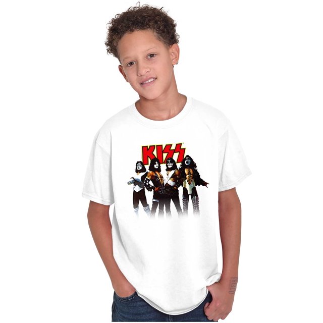 Kiss Vintage Glam Rock Band Members Crewneck T Shirts Boy Girl Teen