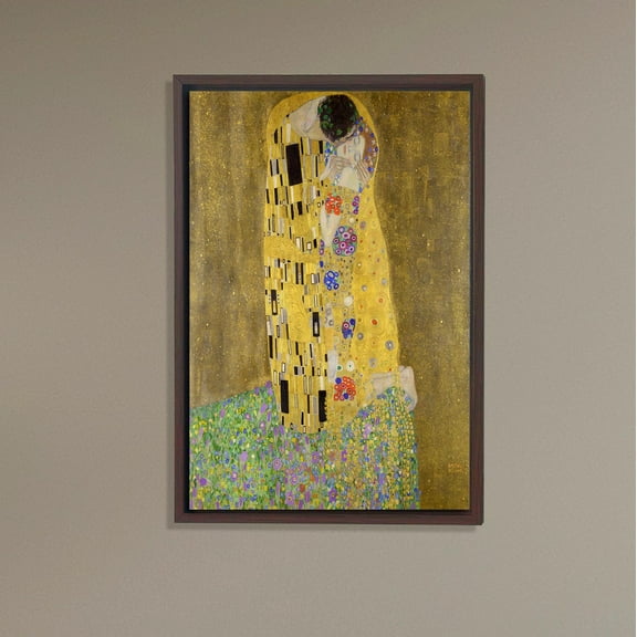 The Kiss Wall Art, Gustav Klimt Romantic Print, Gold Patterned Classic, Vertical Decor for Bedroom or Living Room Poster Decor, Size 8x12 UNFFRAMED F03.1.8l1702