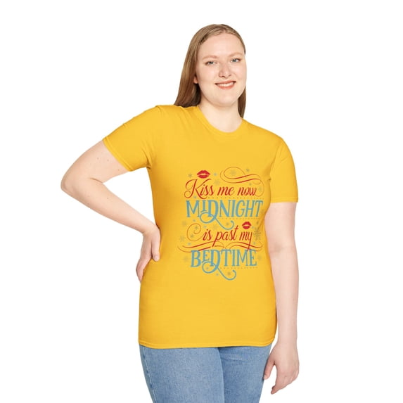 Kiss me Now Not Past Midnight Graphic Bedtime Apparel