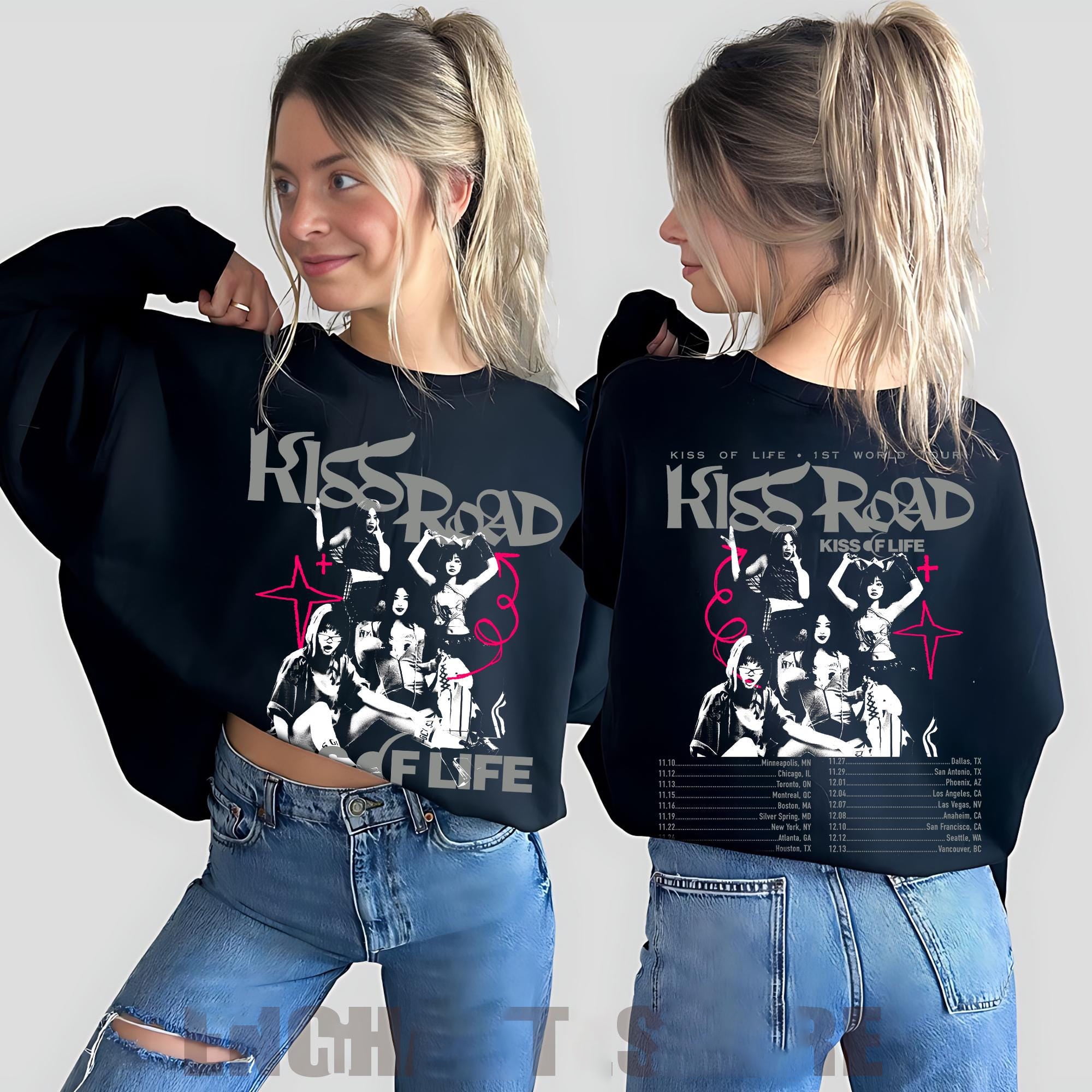 Kiss of Life Kiss Road Tour Sweashirt, Kiss Road In US Hoodie, Kiss of ...