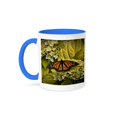 thumbnail image 1 of 3dRose, Kiss of the Butterfly in Spring with Flowers, 15oz Two-Tone Blue Mug, 1 of 3