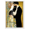 thumbnail image 1 of Kiss with Cat Shadowbox Print Modern Art Prints by Art Remedy, White Frame, 24 x 36, 1 of 7
