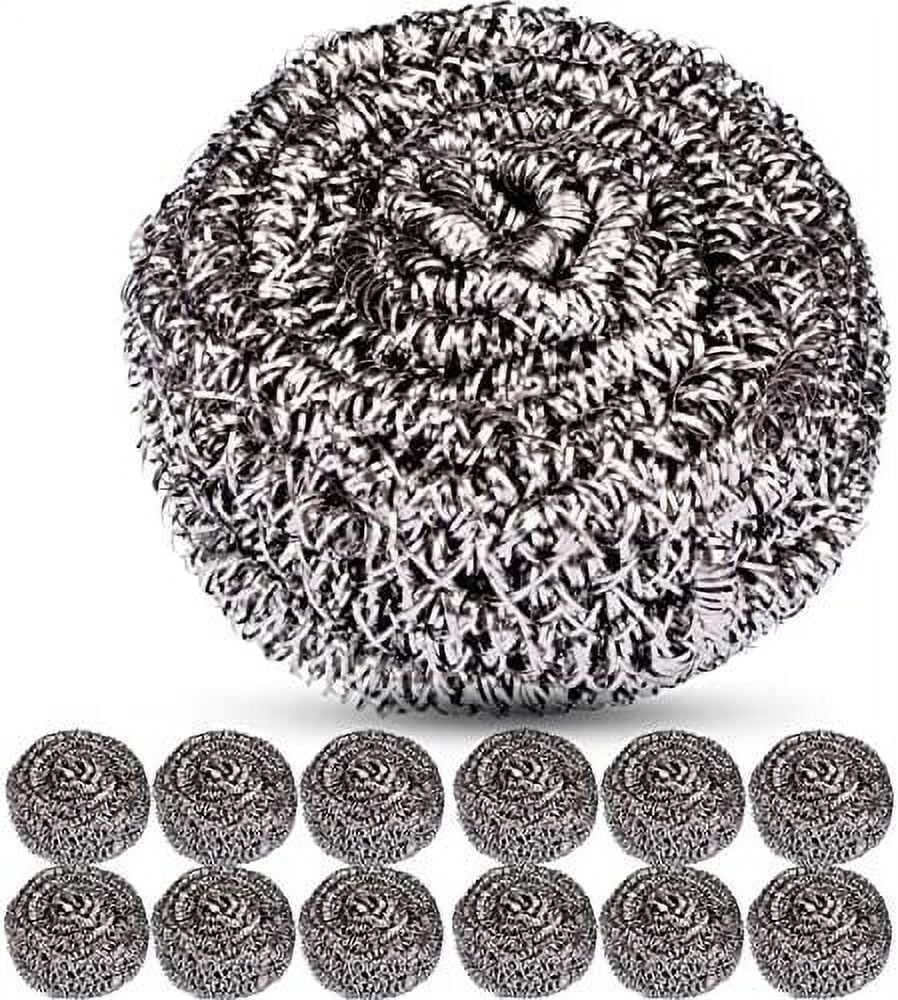 KissDate 12 Pack Stainless Steel Wool Scrubber Sponge for Removing