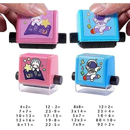 KissDate 4-volume addition and subtraction math seal, digital teaching seal, addition and subtraction multiplication seal, children's math addition and subtraction practice toy