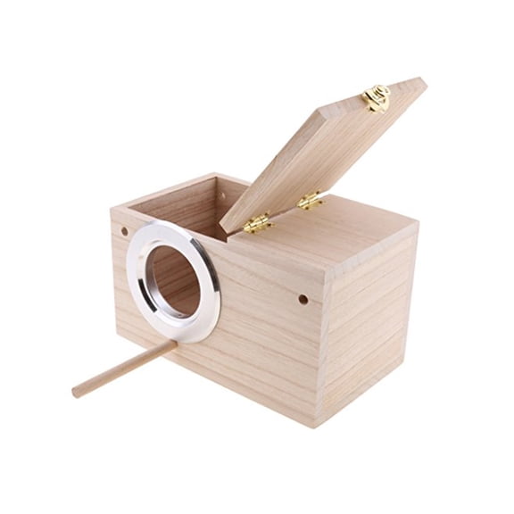 KissDate Bird Nests Box for Cages Parakeet Breeding Box Wood Budgie House for Cockatiel Parrot Mating Aviary Box, 1 Pack - L