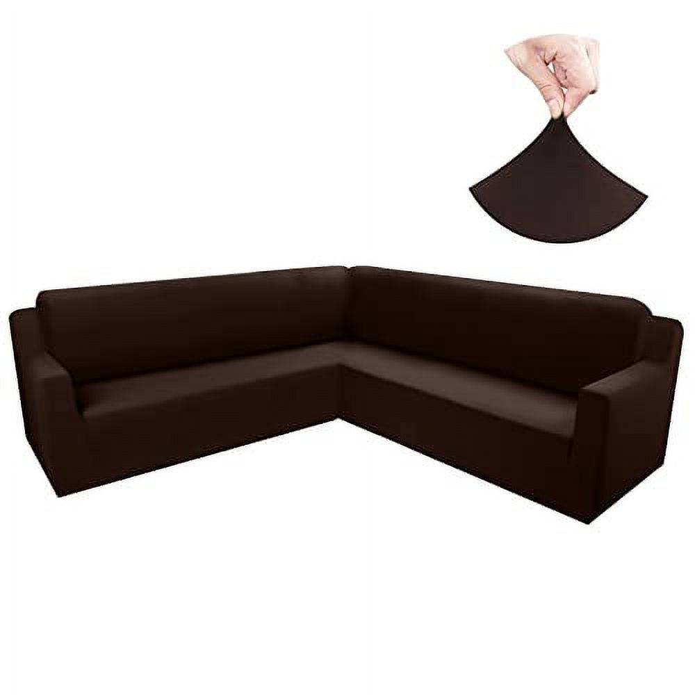 KissDate Corner Sectional Couch Covers L Shape Sofa Cover Set Soft Stretch U Shaped Sectional