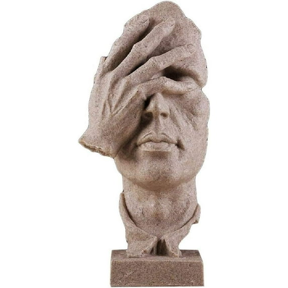 KissDate The Thinker Statue, Creative Abstract Decor Face & Hand Statues and Sculptures Office Desk Decor Keep Silence Figurine Modern Resin Sculptures (No Se Sand)