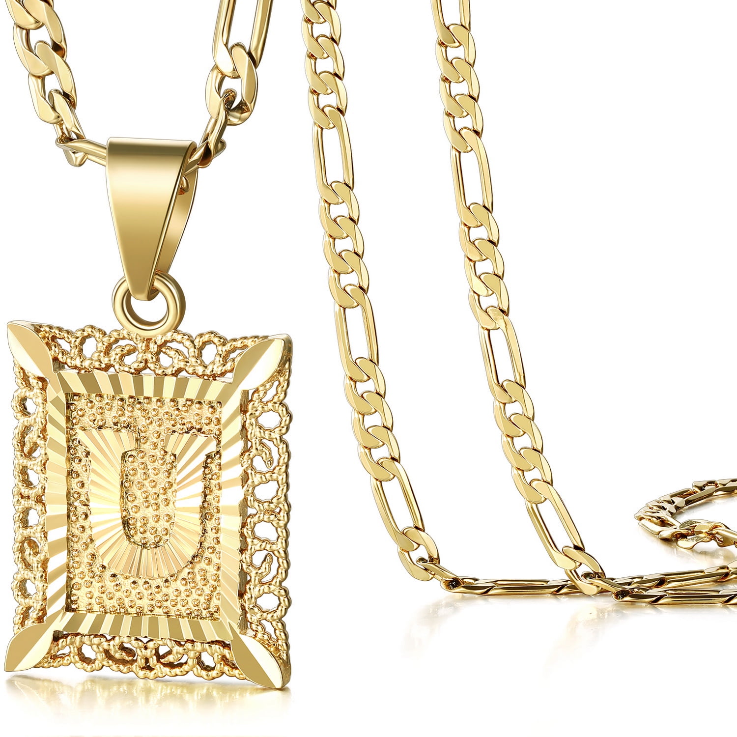 CHaaannn♡ᵕ̈*⑅ KissYan Initial Necklace for Women,14K Gold Plated Round