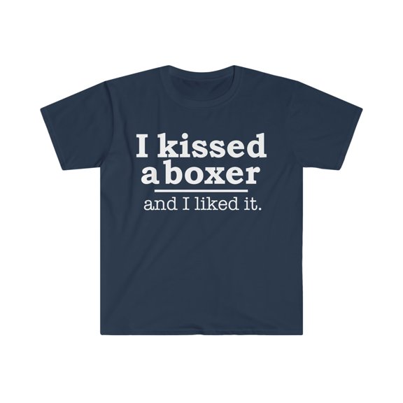Kissed a boxer and liked it Dog Mom Dog Dad Owner Unisex T-shirt S-3XL