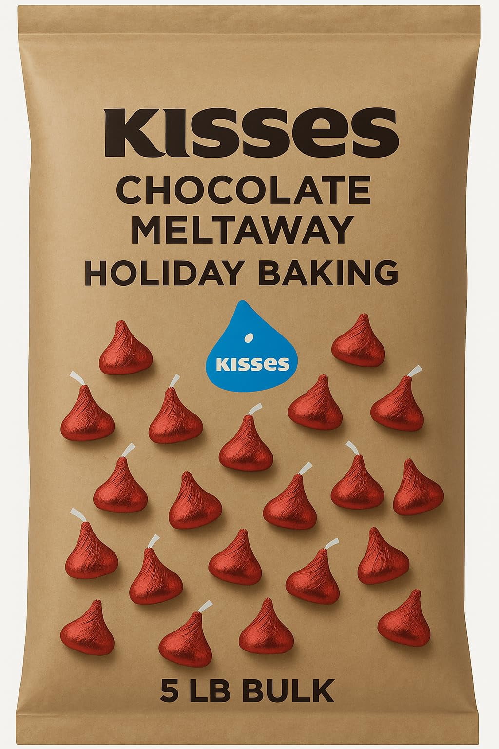 Hershey's Kisses Chocolate Meltaway, Holiday Baking, 5 Pound Bulk
