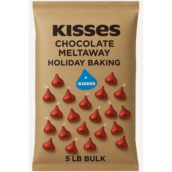 Hershey's Kisses Chocolate Meltaway, Holiday Baking, 5 Pound Bulk