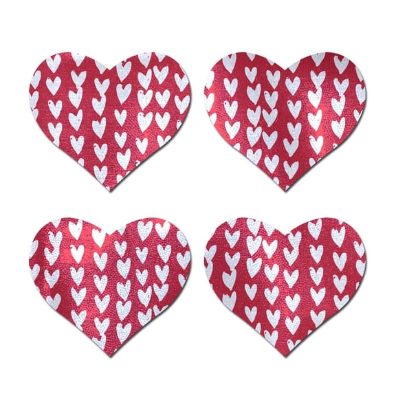 PASTEASE Valentines Pasties - Nipple Covers Lingerie, Raves, & Festivals | Halloween Accessory | Latex Free & Made in USA (Glitter Red Lips)